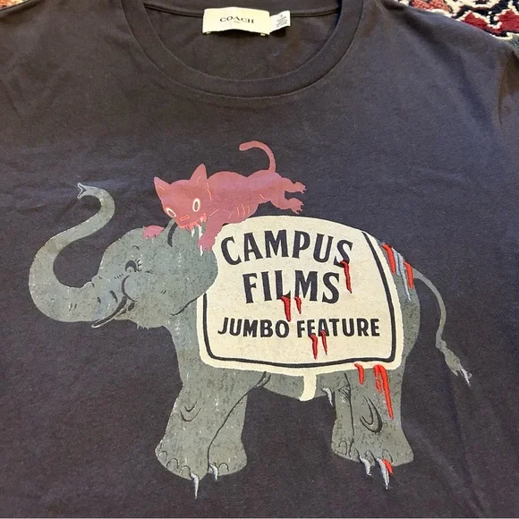 Coach 1941 x Gary Baseman Campus Films Elephant Graphic Tee T-Shirt HTF Small S - Picture 3 of 10
